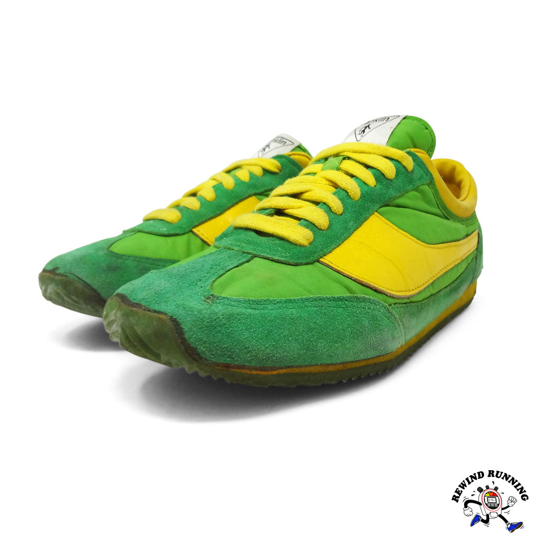 Jaclar by Franklin 8049 Vintage Green and Yellow Running Shoes Sneakers front low view