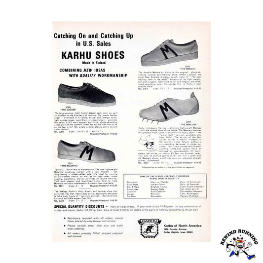 Karhu 1969 running shoes vintage sneakers print ad