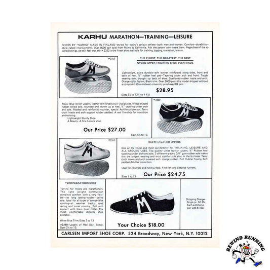 Karhu 1977 running shoes vintage sneakers print ad