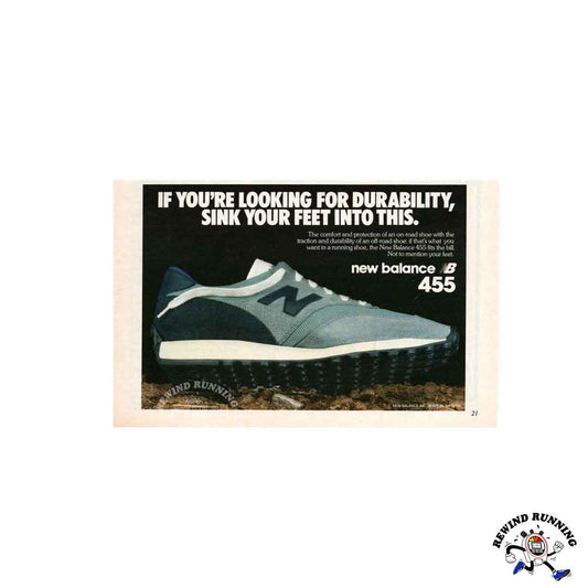 New Balance 455 running shoes 1980 vintage sneaker ad