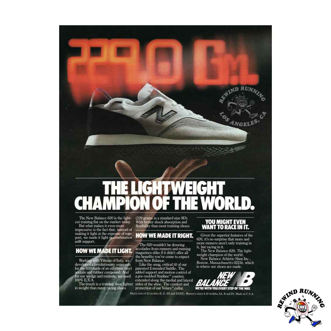 New Balance 620 running shoes 1980 vintage sneaker ad
