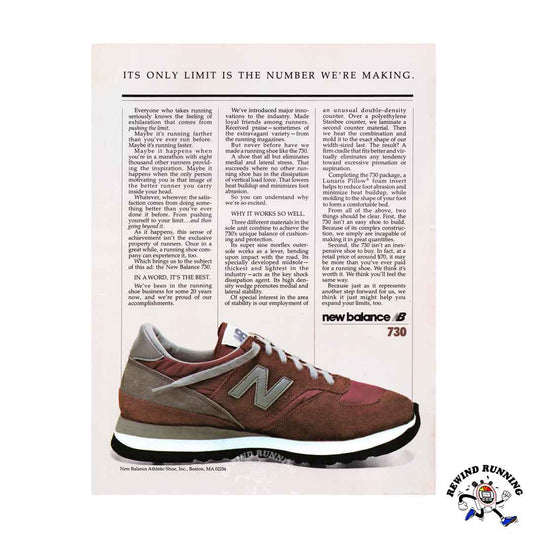 New Balance 730 running shoes 1980 vintage sneaker ad