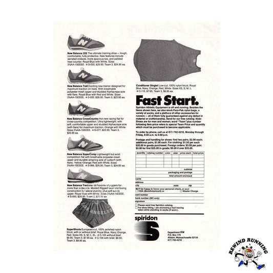 New Balance 320, Trail, CrossCountry, SuperComp & Trackster III vintage sneaker ad from 1977