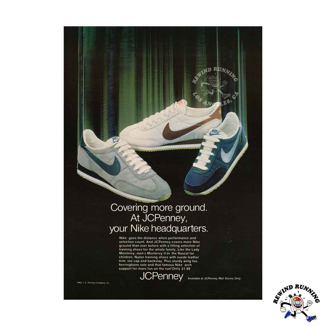Nike JC Penney vintage sneaker ad from 1982 for the Monterey II, Rascal, and Lady Monterey