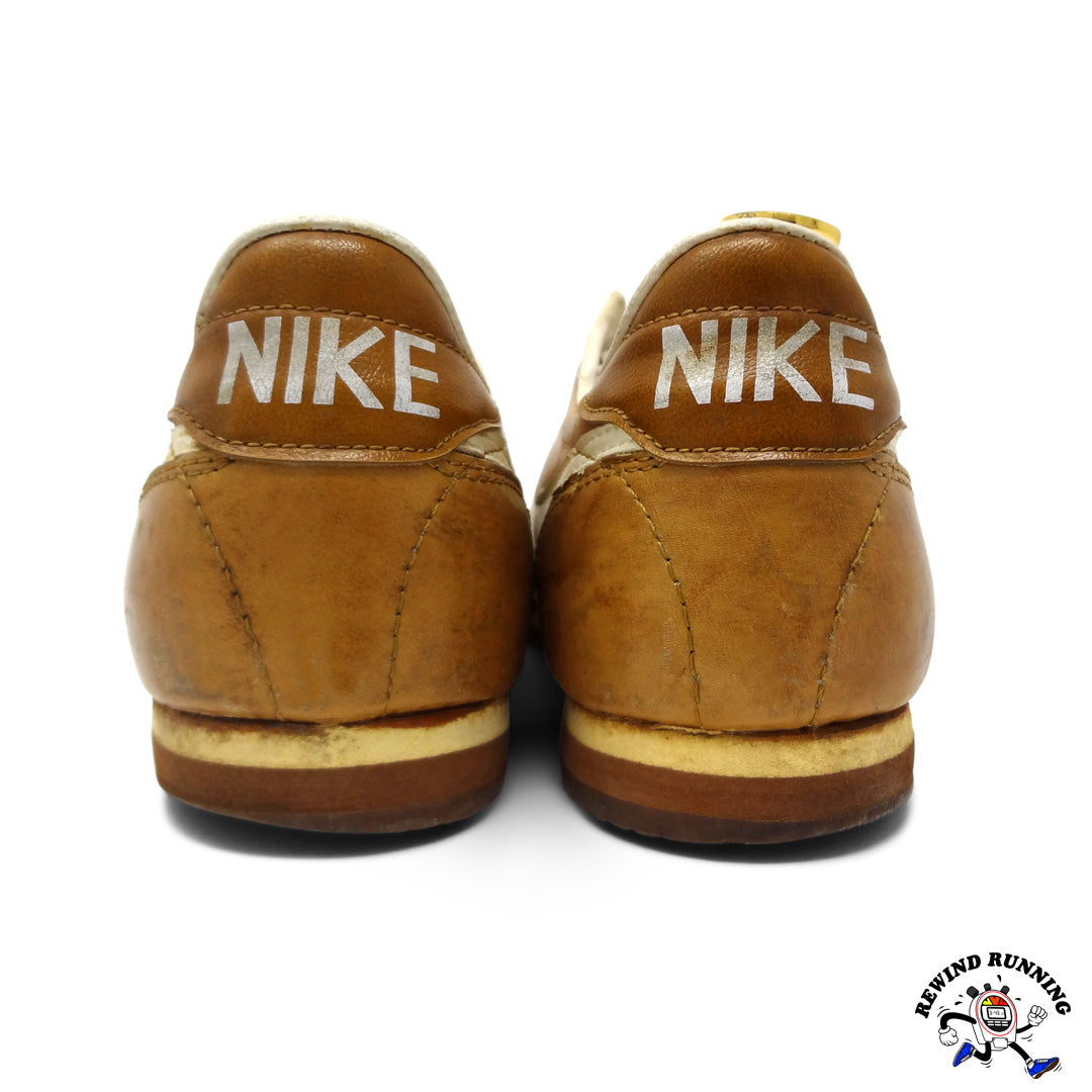 rare vintage NIKE Cortez LE VILLAGE 1970s 80s Tan Leather Sneakers