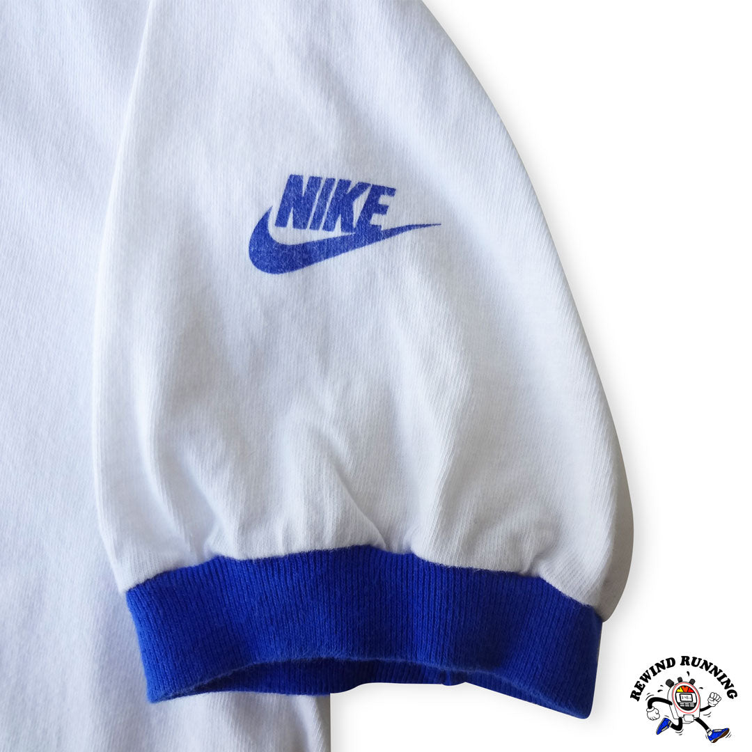 Nike Vintage Nordstrom 80s 'Beat The Bridge' Run Medium Ringer T-shirt Made In The USA Sleeve Nike Logo