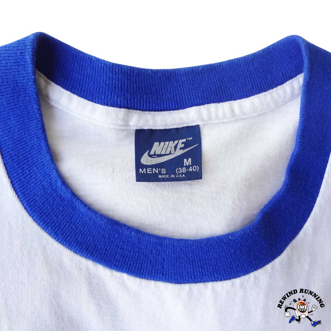 Nike Vintage Nordstrom 80s 'Beat The Bridge' Run Medium Ringer T-shirt Made In The USA Label Detail