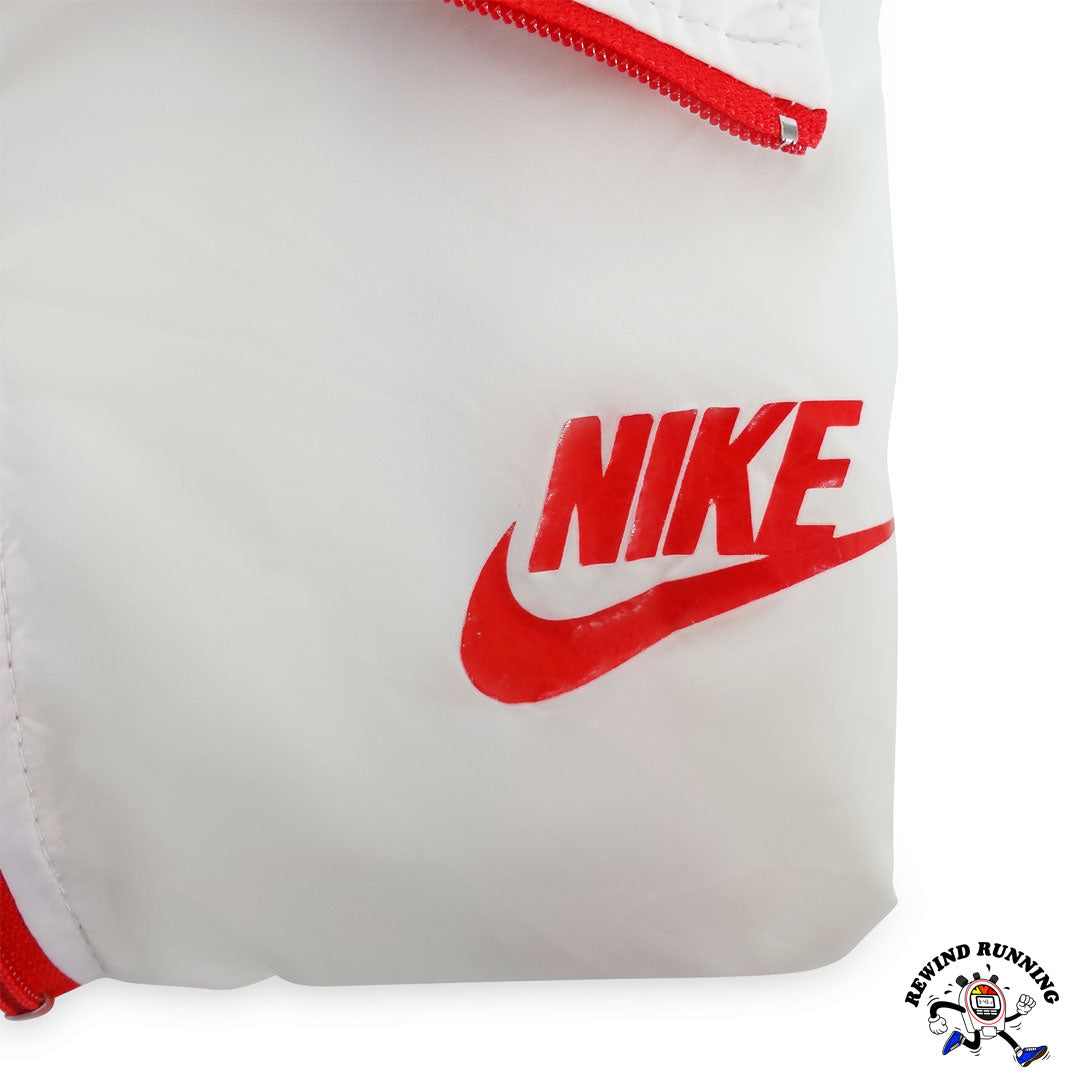 Nike OG Vintage 'Orange Tag' 1/4 Zip Pullover Windbreaker 70s 80s White Blue Orange Track Jacket Anorak Logo Detail