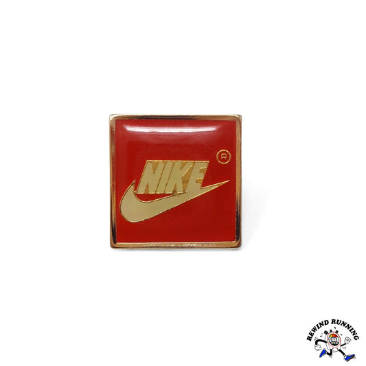 Nike Vintage Swoosh Logo Square Metal Lapel Pin Brooch