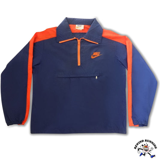 Nike OG Vintage 'Orange Tag' 1/4 Zip Pullover Windbreaker 70s 80s Blue Orange Track Jacket Anorak