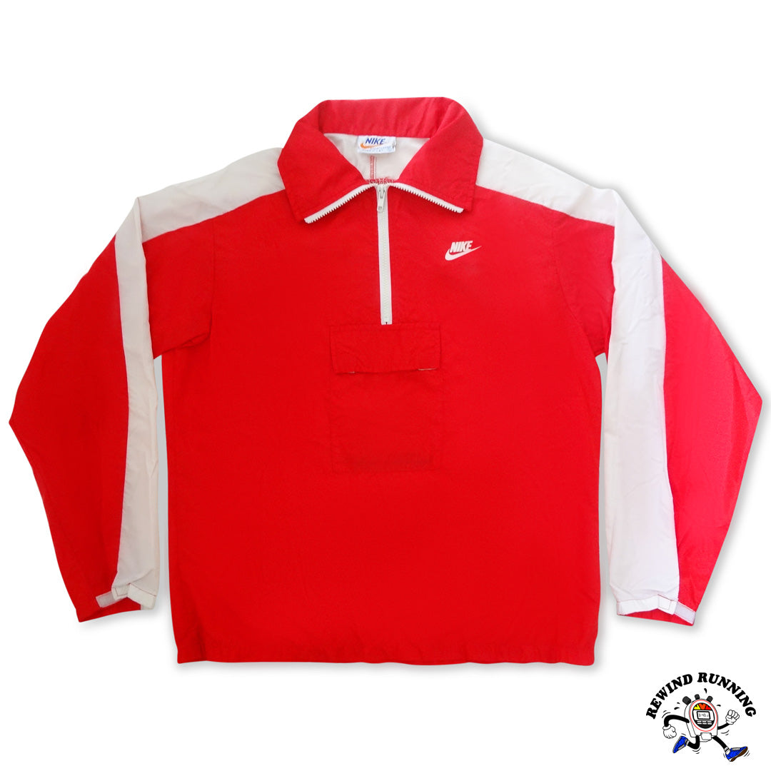 Nike OG Vintage 1/4 Zip Pullover Windbreaker 70s 80s Orange Tag Red Track Jacket Anorak