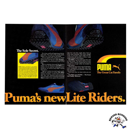 Puma Lite Riders 1978 vintage sneaker ad 1970s sneakers running shoes