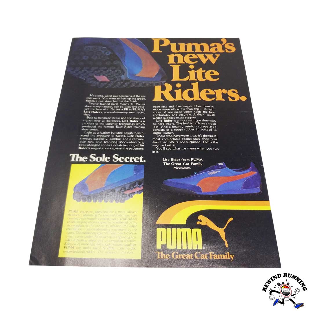 Puma Lite Riders 1970s vintage sneaker ad