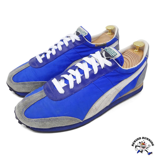 Puma Easy Rider Vintage 70s 80s Blue and White Running Shoes Sneakers Men's Size 10.5