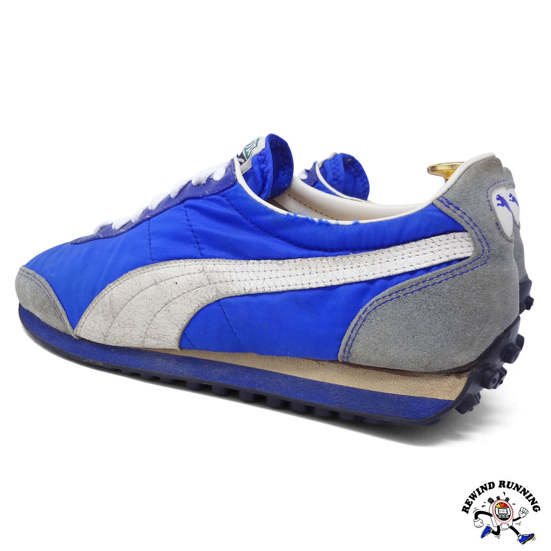 Puma Easy Rider Vintage 70s 80s Blue and White Running Shoes Sneakers Men's Size 10.5 rear 3-4 view