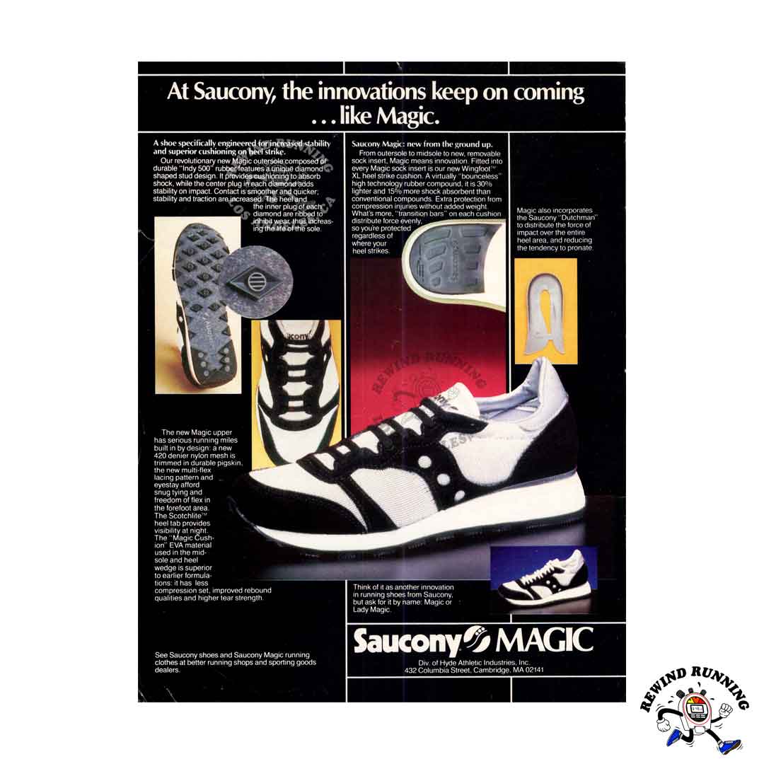 Saucony Magic and Jazz 1983 Vintage Sneaker Running Shoes Print Ad
