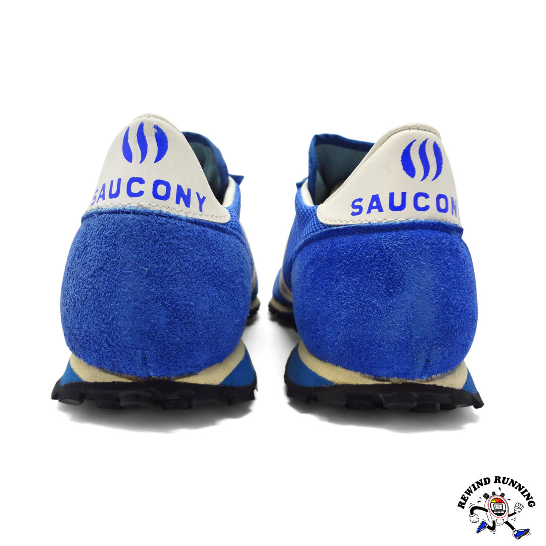 Saucony Gripper 8852 Vintage 70s Blue and White Running Shoes Sneakers low rear heel