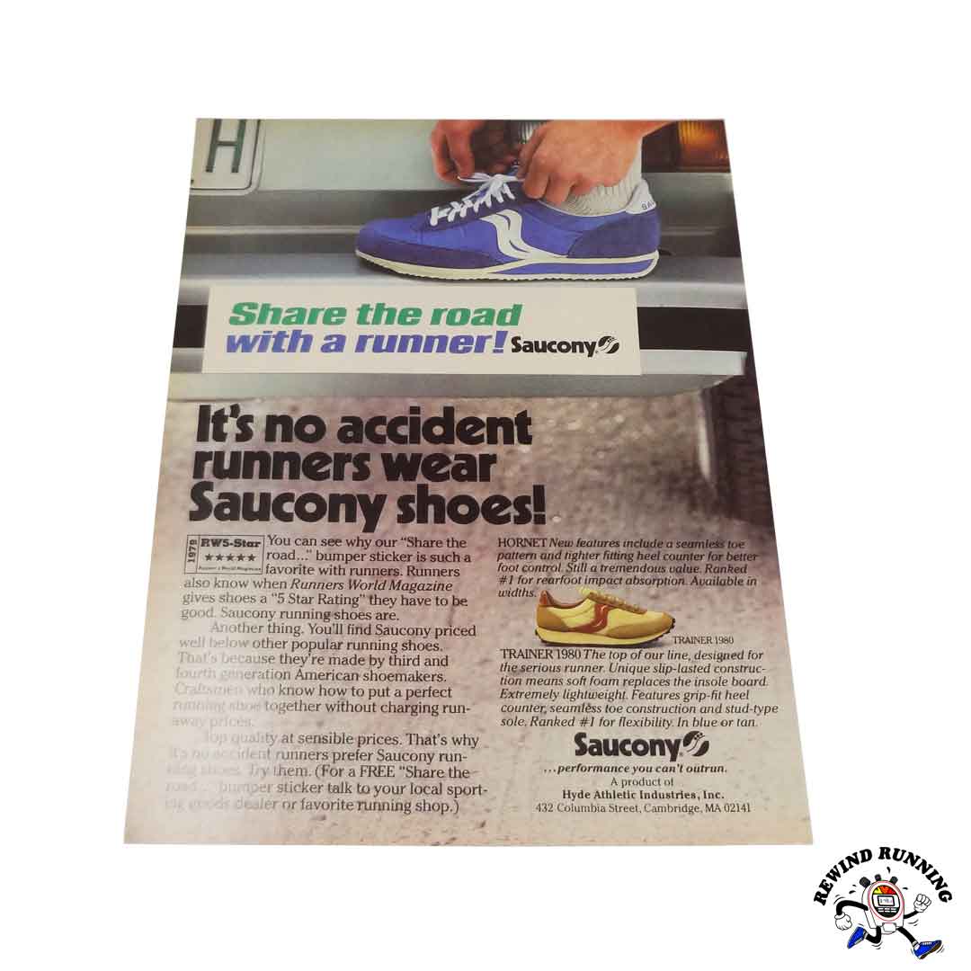 Saucony Trainer 80s vintage running shoes ad