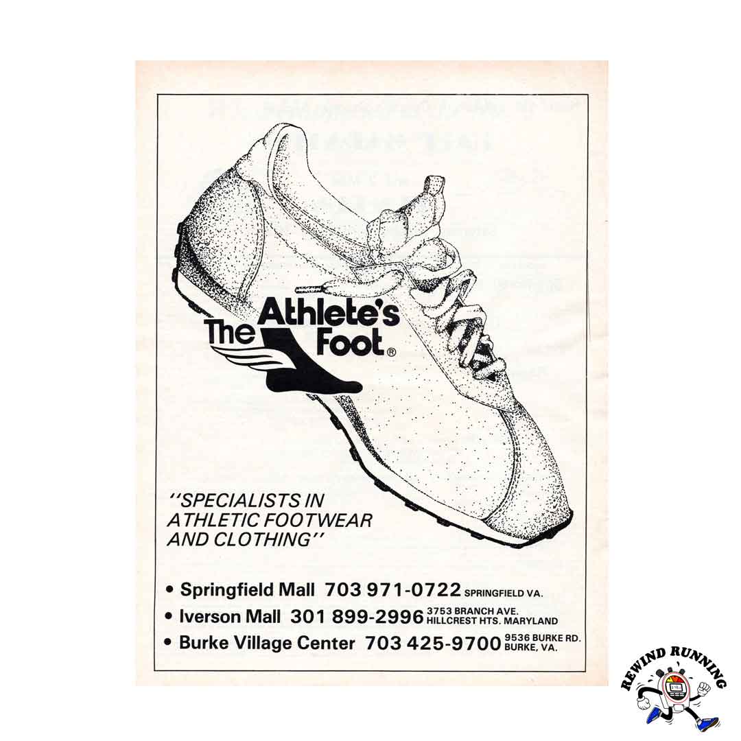 The Athlete's Foot waffle trainer style illustration 1980 vintage sneaker ad