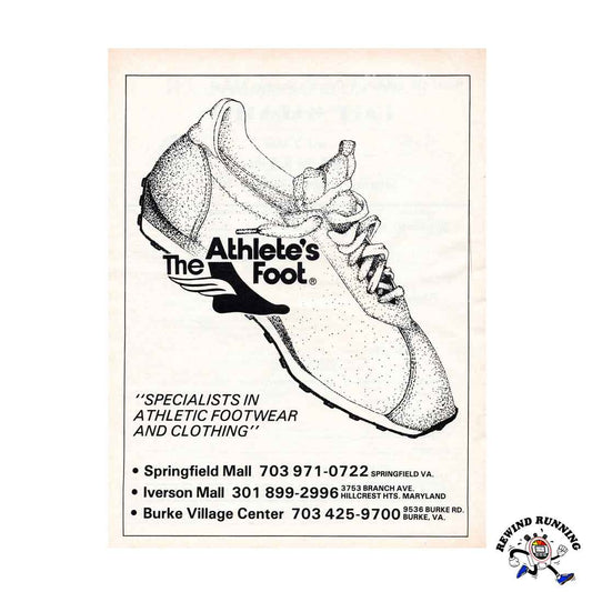 The Athlete's Foot waffle trainer style illustration 1980 vintage sneaker ad