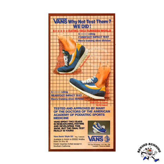 Vans Serio Style 152 vintage sneaker running shoes ad from 1982