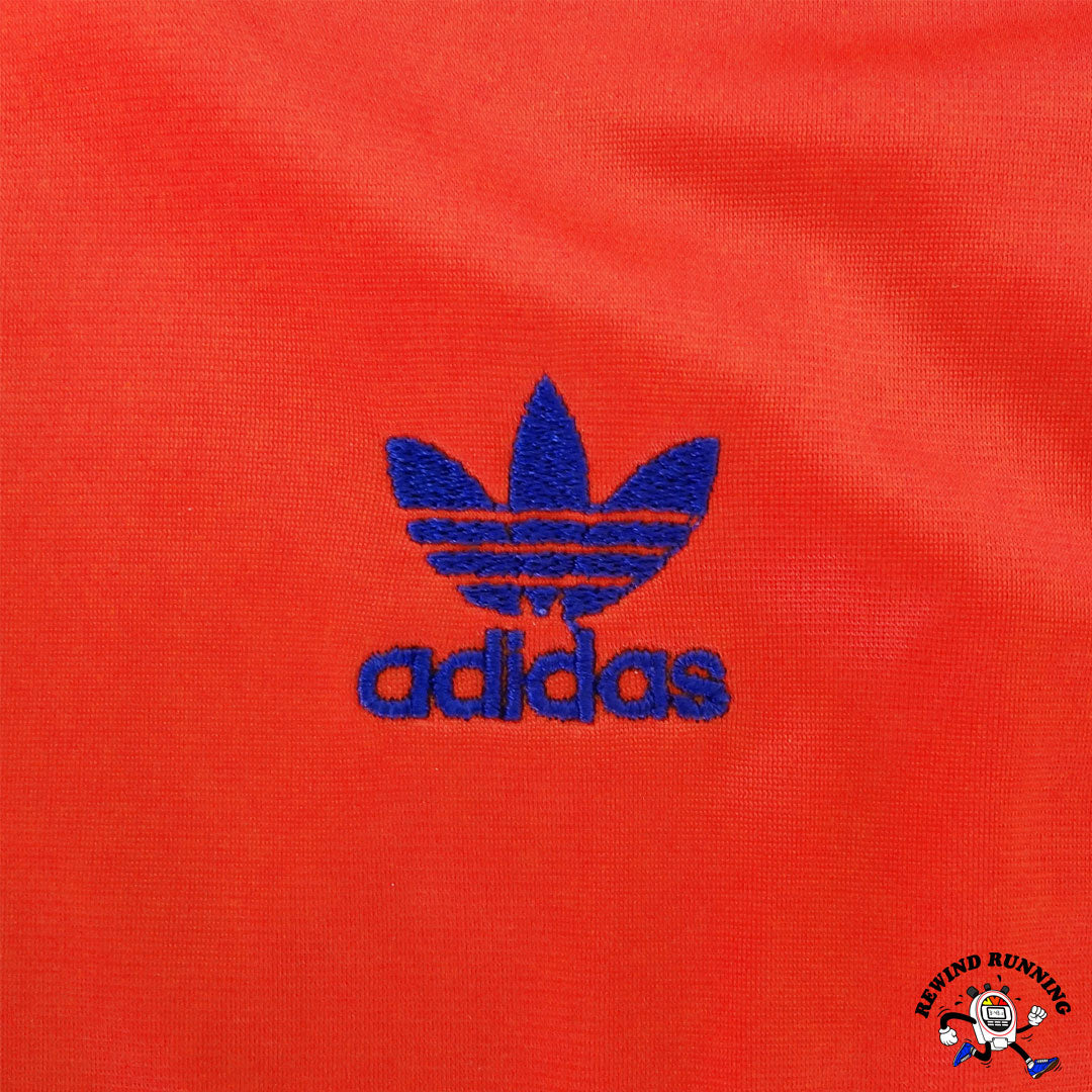 adidas ATP Keyrolan 3-Stripes Red Blue Vintage 70s 80s Track Jacket Trefoil USA Medium Trefoil logo detail